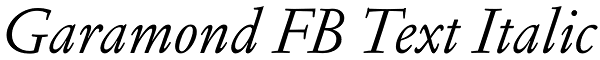 Garamond FB Text Italic Font