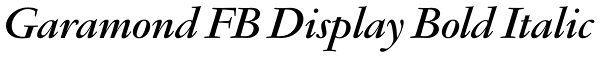 Garamond FB Display Bold Italic Font