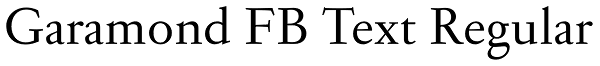 Garamond FB Text Regular Font