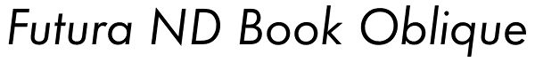 Futura ND Book Oblique Font
