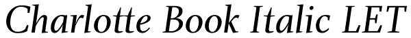 Charlotte Book Italic LET Font