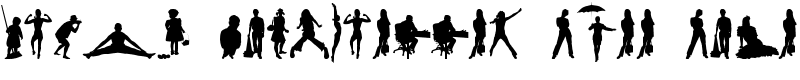 Human Silhouettes Free Five Font
