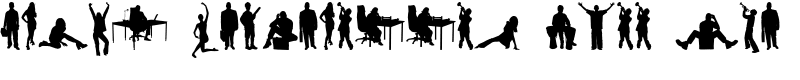Human Silhouettes Free Two Font