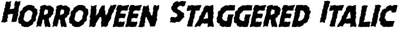 Horroween Staggered Italic Font