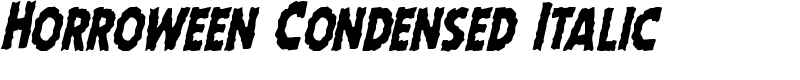 Horroween Condensed Italic Font