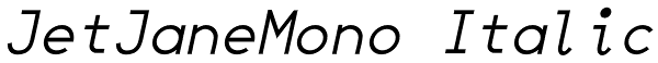 JetJaneMono Italic Font