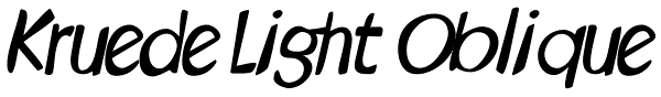 Kruede Light Oblique Font