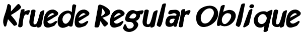 Kruede Regular Oblique Font