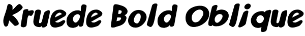 Kruede Bold Oblique Font