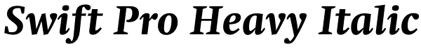 Swift Pro Heavy Italic Font