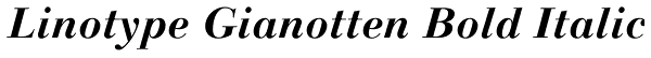 Linotype Gianotten Bold Italic Font