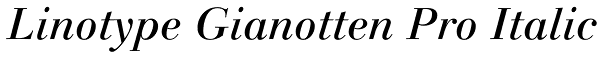 Linotype Gianotten Pro Italic Font