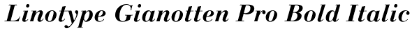 Linotype Gianotten Pro Bold Italic Font