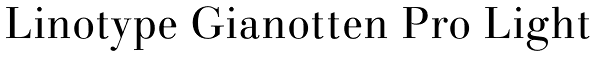 Linotype Gianotten Pro Light Font
