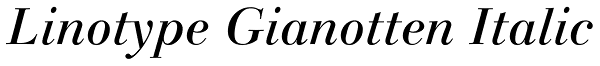 Linotype Gianotten Italic Font