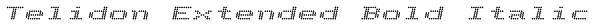 Telidon Extended Bold Italic Font