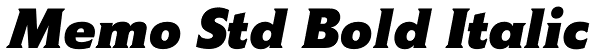 Memo Std Bold Italic Font