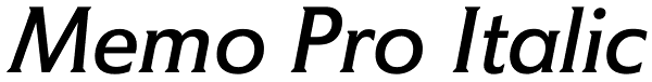 Memo Pro Italic Font