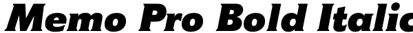 Memo Pro Bold Italic Font