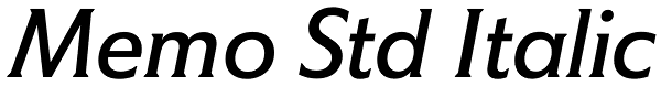 Memo Std Italic Font