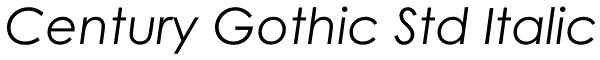 Century Gothic Std Italic Font