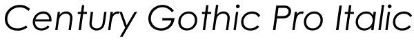Century Gothic Pro Italic Font