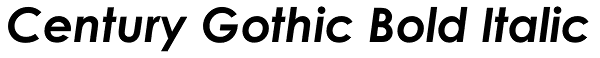 Century Gothic Bold Italic Font