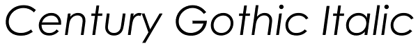 Century Gothic Italic Font
