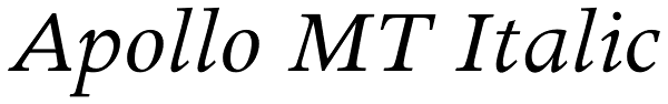 Apollo MT Italic Font