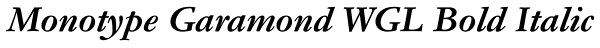 Monotype Garamond WGL Bold Italic Font