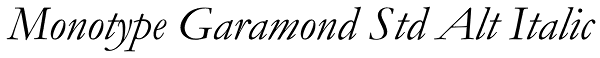 Monotype Garamond Std Alt Italic Font
