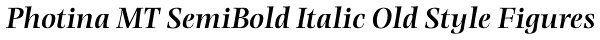 Photina MT SemiBold Italic Old Style Figures Font