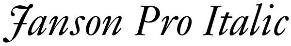 Janson Pro Italic Font