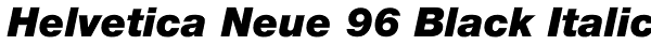 Helvetica Neue 96 Black Italic Font