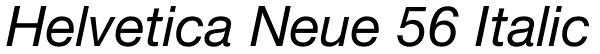 Helvetica Neue 56 Italic Font