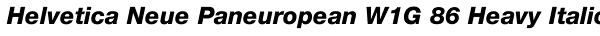 Helvetica Neue Paneuropean W1G 86 Heavy Italic Font