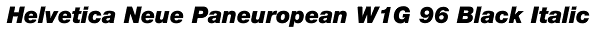 Helvetica Neue Paneuropean W1G 96 Black Italic Font