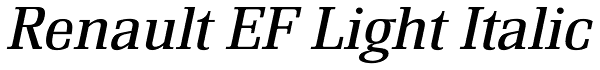 Renault EF Light Italic Font