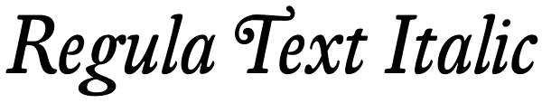 Regula Text Italic Font