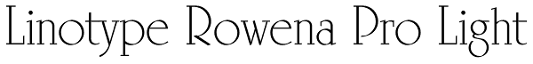 Linotype Rowena Pro Light Font