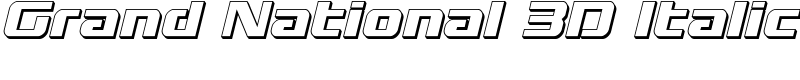 Grand National 3D Italic Font