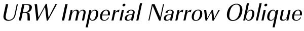 URW Imperial Narrow Oblique Font