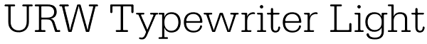URW Typewriter Light Font