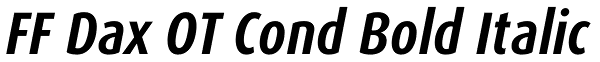 FF Dax OT Cond Bold Italic Font