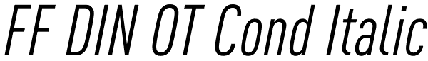 FF DIN OT Cond Italic Font