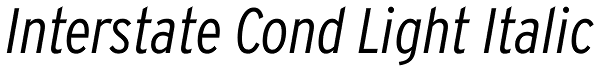 Interstate Cond Light Italic Font