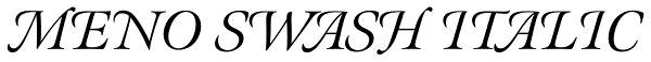Meno Swash Italic Font