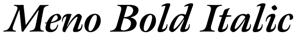 Meno Bold Italic Font