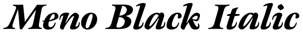 Meno Black Italic Font
