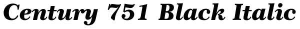 Century 751 Black Italic Font
